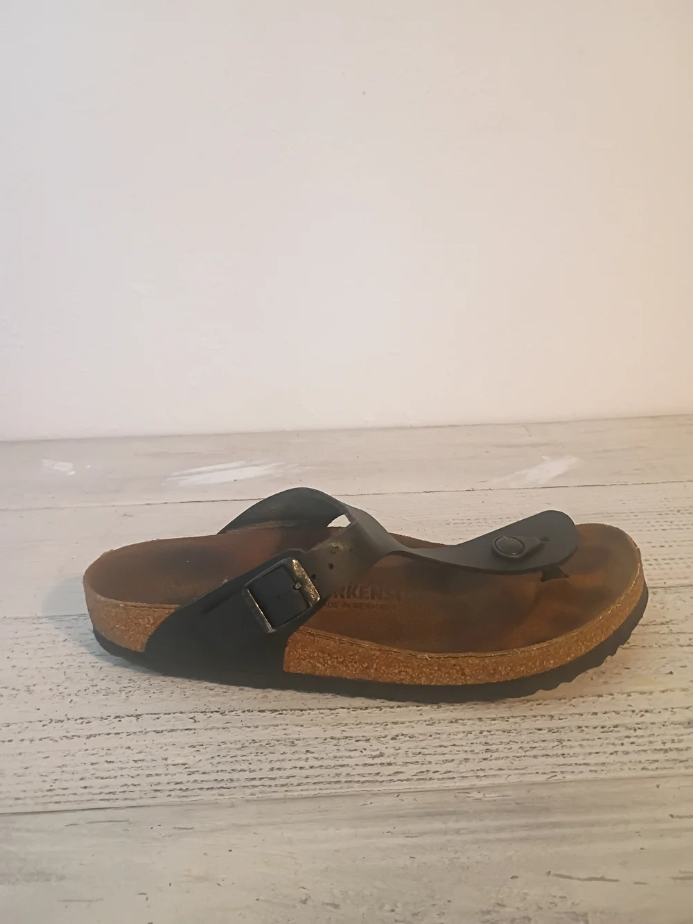 Birkenstock Gizeh Birko-Flor Black Slide Sandals